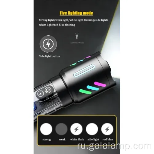 Мощный белый лазерный фонарик с масштабированием